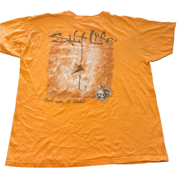 Men’s Salt Life Fishing Tee, Boating, shrimping, Super Soft, Graphic Hook, sz XL - Picture 1 of 5